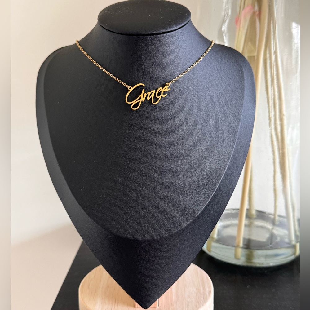 Gold plated “Grace” name necklace